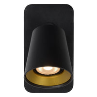Lucide TURNON LED Wandleuchte Schwarz/Gold 1x5W GU10 2200K-3000K dim to warm Aluminium modernes Design IP20