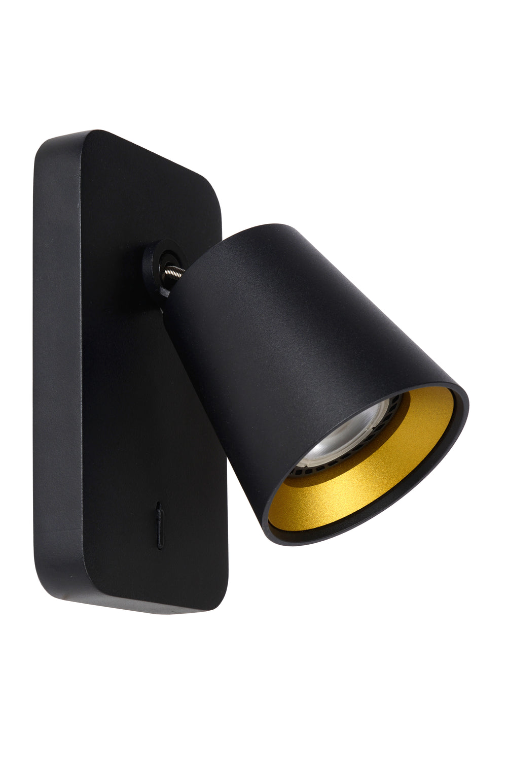 Lucide TURNON LED wall light Black/Gold 1x5W GU10 2200K-3000K dim to warm aluminium modern design IP20