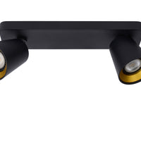 Lucide TURNON LED-Deckenstrahler, 2x5W GU10, dim to warm 2200K-3000K, Schwarzes Aluminium, IP20