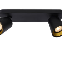 Lucide TURNON LED-Deckenstrahler, 2x5W GU10, dim to warm 2200K-3000K, Schwarzes Aluminium, IP20