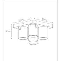 Lucide NIGEL LED Deckenstrahler, 4x5W GU10 Dim to Warm 2200K-3000K, quadratisch Weiß Aluminium, IP20