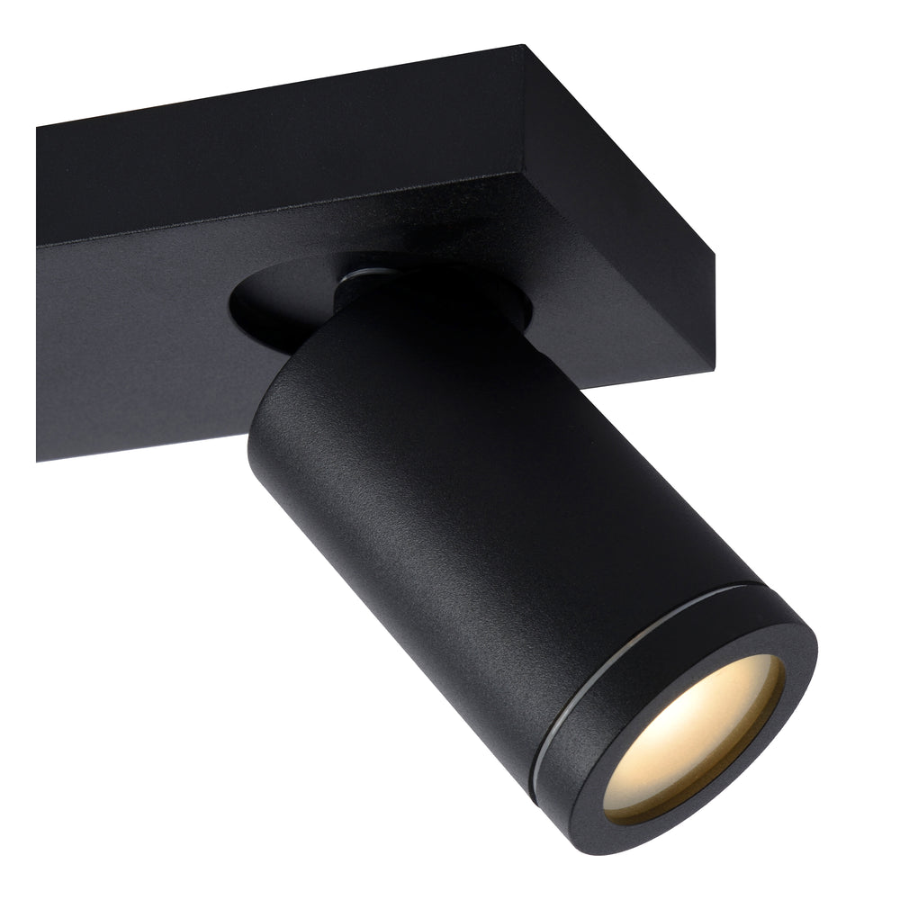 Lucide TAYLOR LED Deckenstrahler, 2x5W GU10 dim to warm 2200K-3000K, IP44 Badezimmerleuchte Schwarz