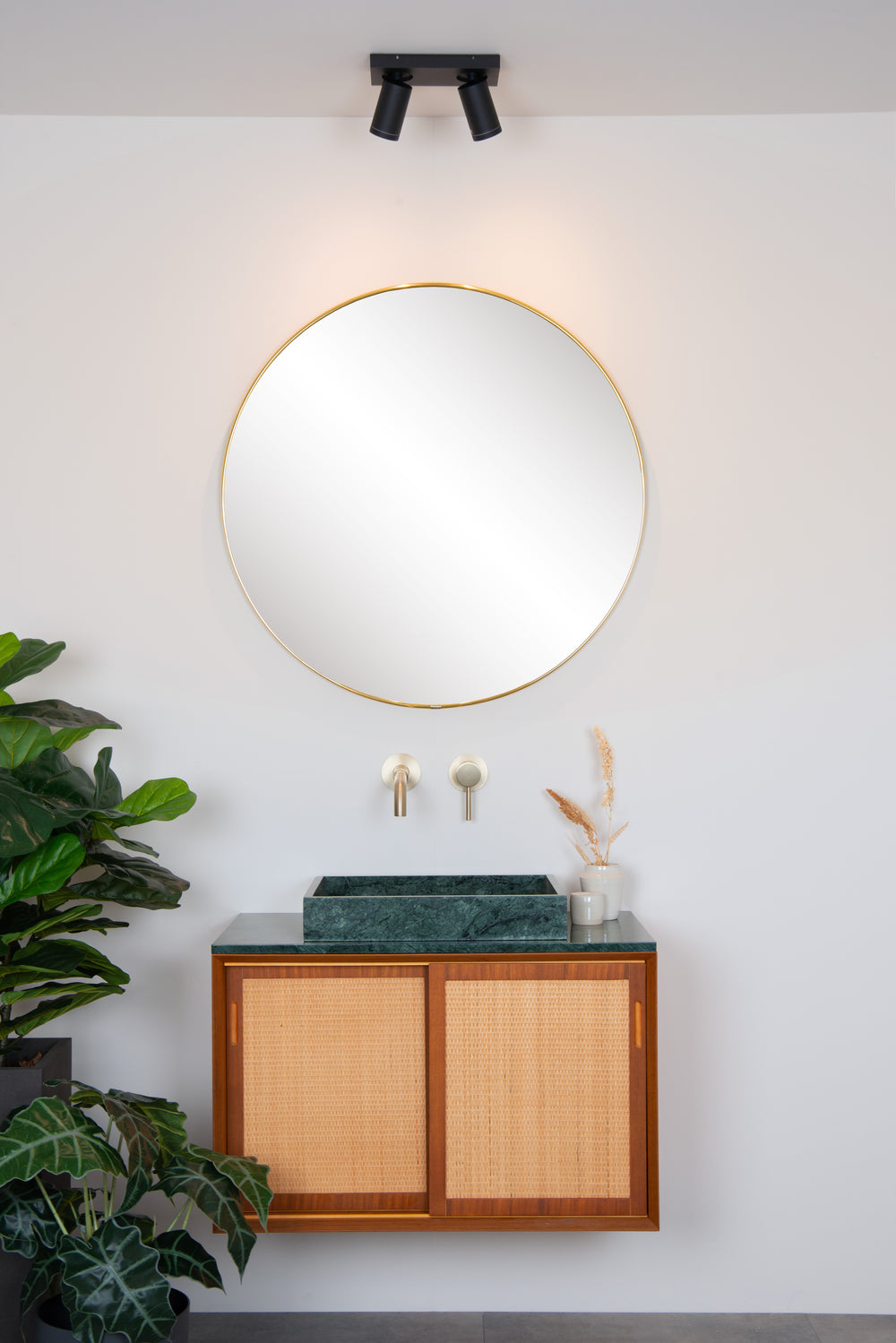 Lucide TAYLOR LED Deckenstrahler, 2x5W GU10 dim to warm 2200K-3000K, IP44 Badezimmerleuchte Schwarz