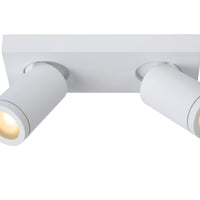 Lucide TAYLOR LED bathroom ceiling spotlight, 2x5W GU10, 2200K-3000K dim to warm, IP44 Sand White