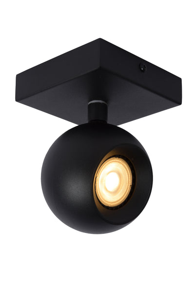 Lucide FAVORI LED ceiling spotlight Black, 1xGU10, 230V, IP20, dimmable, adjustable 360° metal modern design