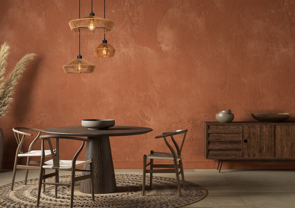 Lucide YUNKAI Hängeleuchte Ø60cm, 3xE27, natürlicher Papierschirm, schwarze Deckenplatte, skandinavischer Stil, IP20