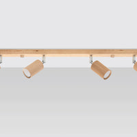 Deckenspot BERG 4 Holz Natur - 4x GU10 Fassung - max. 4x40W - exkl. LED's