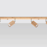 Deckenspot BERG 4 Holz Natur - 4x GU10 Fassung - max. 4x40W - exkl. LED's