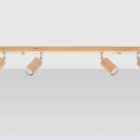 Plafondspot BERG 6 LED light by Sollux Lighting in natural wood, 104mm, 50 W, IP20