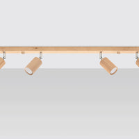 Plafondspot BERG 6 LED light by Sollux Lighting in natural wood, 104mm, 50 W, IP20