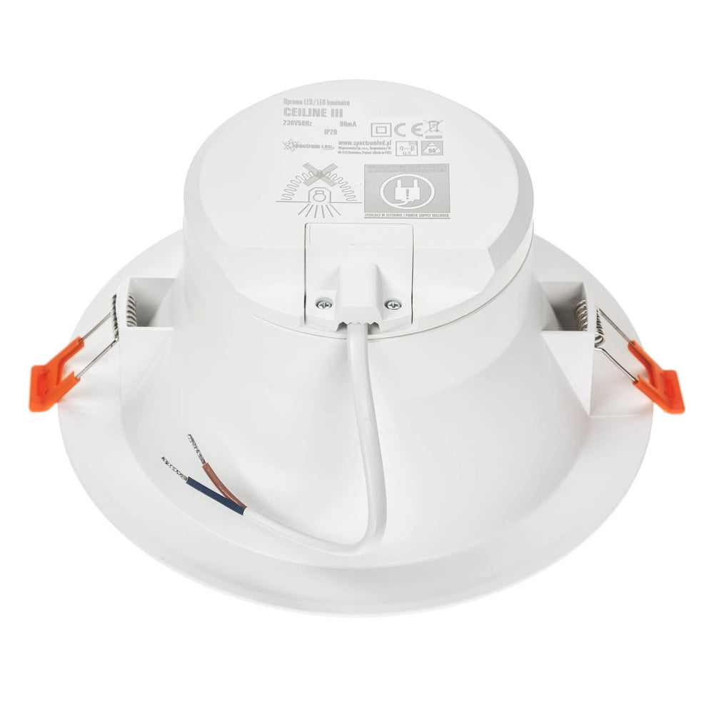 Spectrum LED recessed downlight 30W 230V 3000K 2250 lumens White IP20 90° beam indoor ceiling lighting