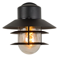 Lucide ZICO wall light Black, Outdoor/Indoor, 1xE27 socket, 60W max, IP44, Stainless Steel/Aluminum housing