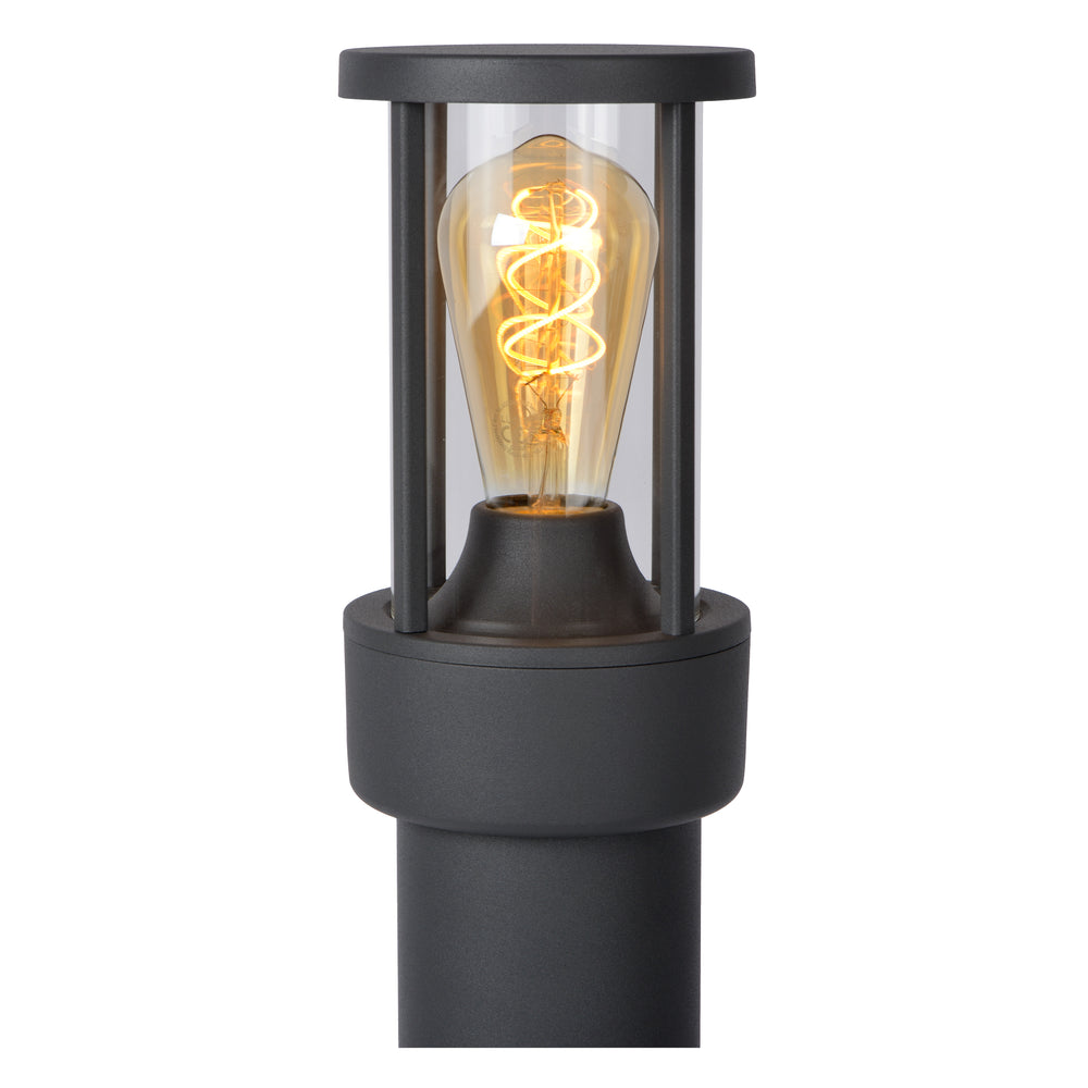 Lucide LORI Außen-LED-Steckdosensockelleuchte mit E27, IP44, Tag-Nacht-Sensor, 220-240V, 800mm Anthrazit