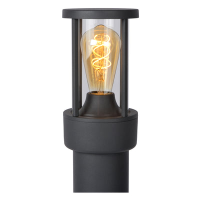 Lucide LORI Außen-LED-Steckdosensockelleuchte mit E27, IP44, Tag-Nacht-Sensor, 220-240V, 800mm Anthrazit