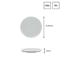 Spectrum LED ceiling light Nymphea IP54 18W 2050 lumens with motion and schedule sensor, optional light color