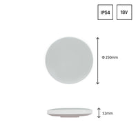 LED Deckenleuchte Nymphea IP54 - 18W 2050lm - Lichtfarbe optional - Bewegungs- und Dämmerungssensor