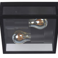 Lucide DUKAN LED Deckenleuchte Schwarz, 2xE27, IP65, Aluminiumdruckguss, 220x220mm Innen Außen