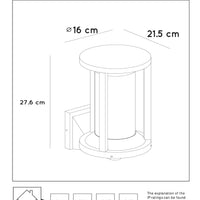 Lucide CADIX schwarze Außenwandleuchte, E27 Fassung, IP65 Gehäuse aus Aluminiumdruckguss, 220-240V modernes Design