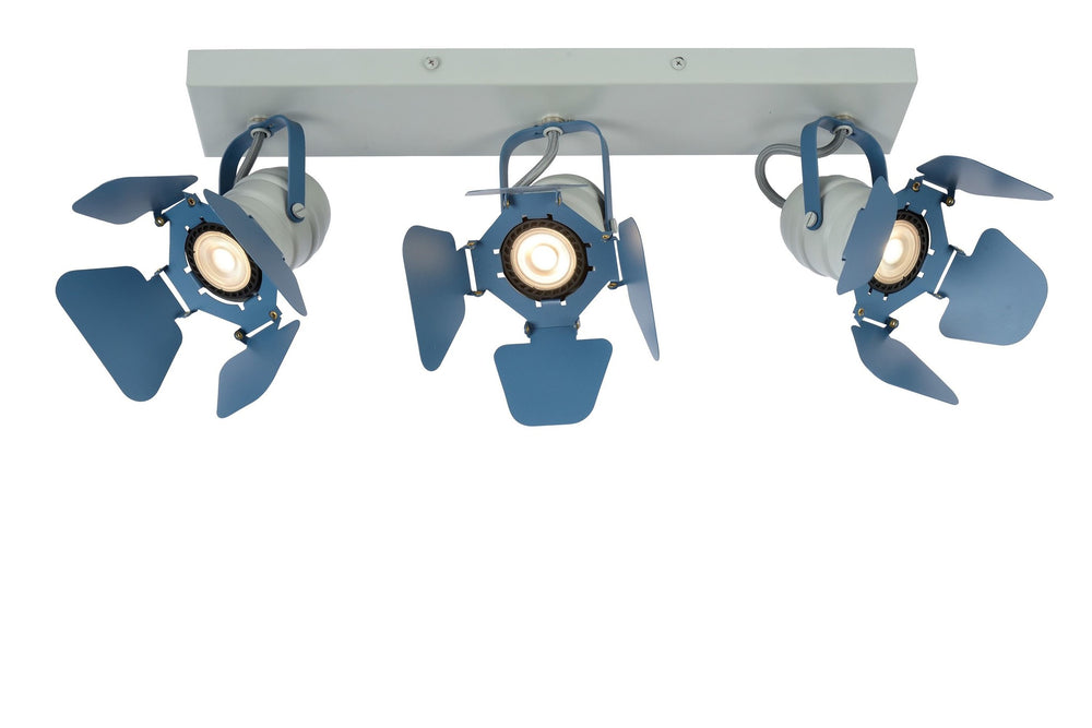 Lucide Picto 3xGU10 blaue LED-Deckenleuchte für Kinderzimmer
