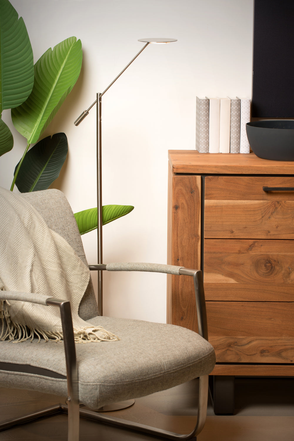 Lucide ANSELMO LED-Lesestehlampe, dimmbar 9W 3000K, 100-240V, IP20, Metall, Nickel satiniert