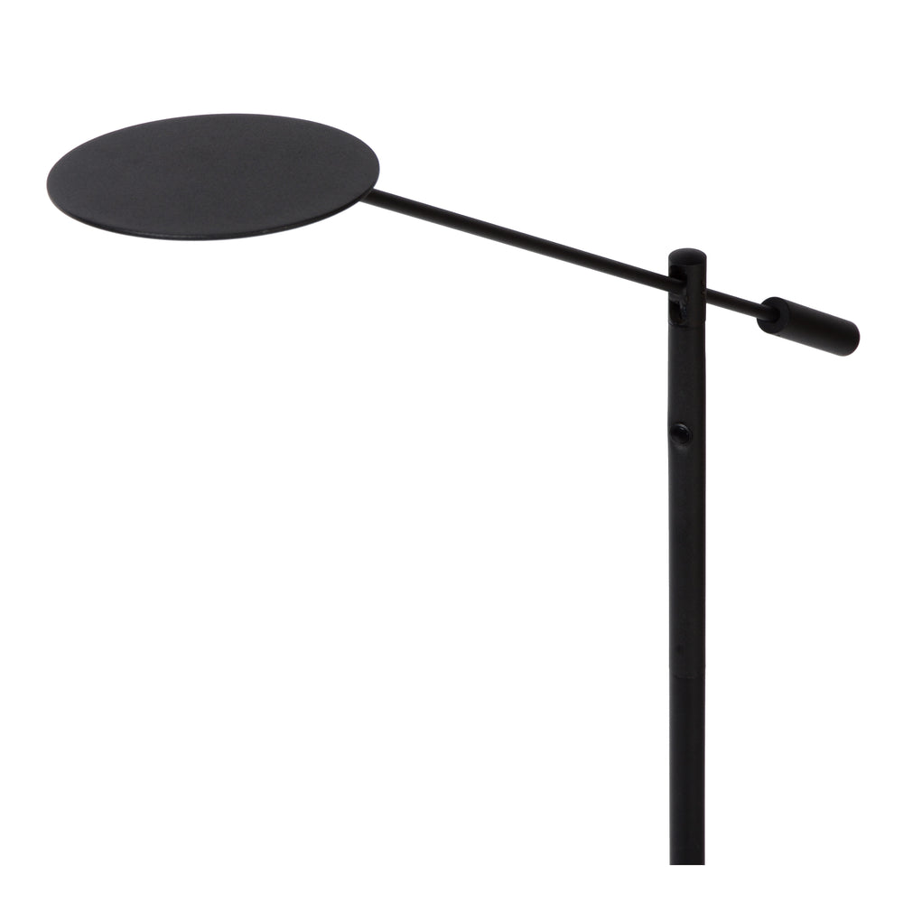 Lucide ANSELMO LED reading floor lamp, 9W 3000K dimmable, 1400mm height, Sandy Matt Black, Metal, IP20
