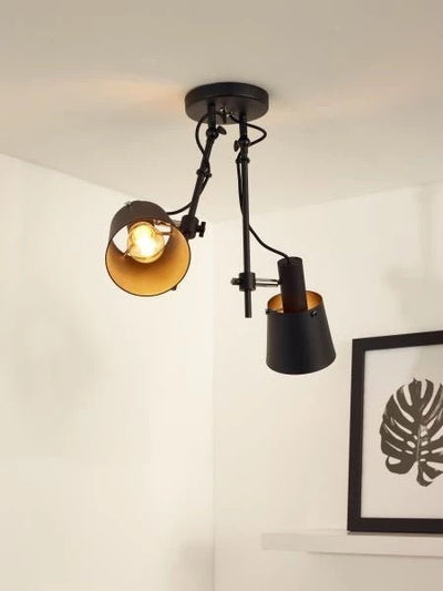 Lucide QUINNY Deckenstrahler 2xE27 schwarz LED Lampe 220-240V