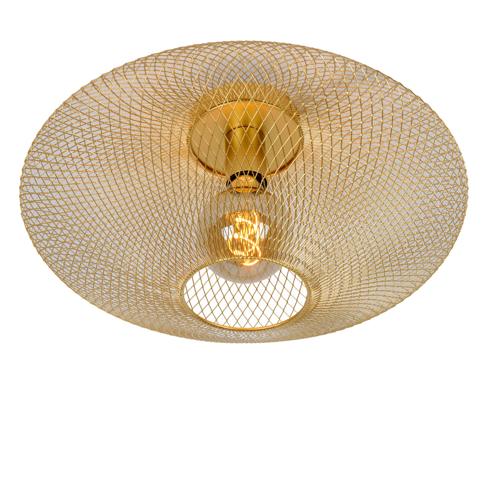 Lucide MESH ceiling light, 1xE27, 40W max, IP20, Sandy Gold metal, 450x450x240mm modern design