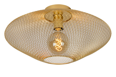 Lucide MESH Deckenleuchte, 1xE27, max. 40W, IP20, Sandy Gold Metall, 450x450x240mm modernes Design