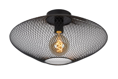 Lucide MESH Deckenleuchte Ø45cm, E27 Fassung, 220-240V, max. 40W, Metall matt schwarz, IP20 modernes Design