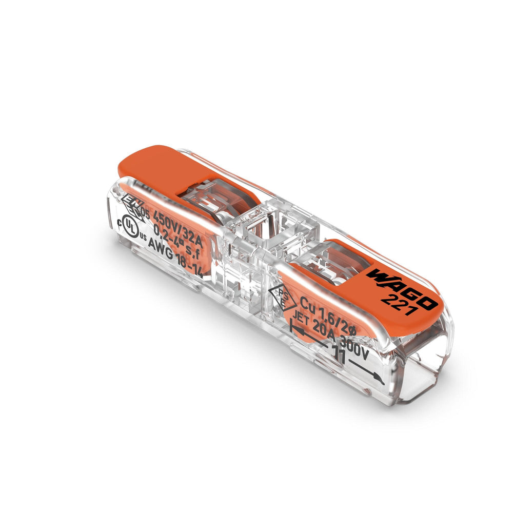 Wago Durchgangsklemme 2-fach 4mm² 221-2411 - 60 Stück, IP20, CE, RoHS, 220-240V AC, kompaktes Design