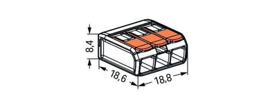 Wago Verbindungsklemme 3-fach 4mm² IP20 221-413 50 Stück für einfaches Kabelmanagement