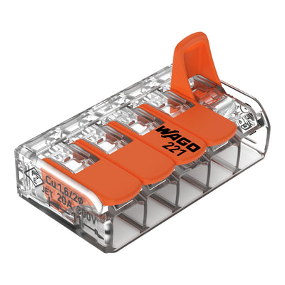 WAGO Verbindungsklemme 5-fach 4mm² 221-415 IP20 kompatibel CE RoHS 220-240V 25 Stück