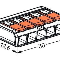 WAGO connection terminal 5-way 4mm² 221-415 IP20 compatible CE RoHS 220-240V 25 pieces