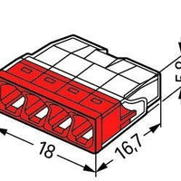Wago Verbindungsklemme 4-fach 0,5-2,5 mm² mit IP20 für nahezu staubdichte Installationen - Set mit 100 Stück, CE & RoHS Kennzeichnung