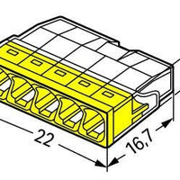 WAGO LED Verbinder 5-polig 0,5-2,5mm², IP20, 220-240V, kompakte Steckklemme, CE RoHS zertifiziert