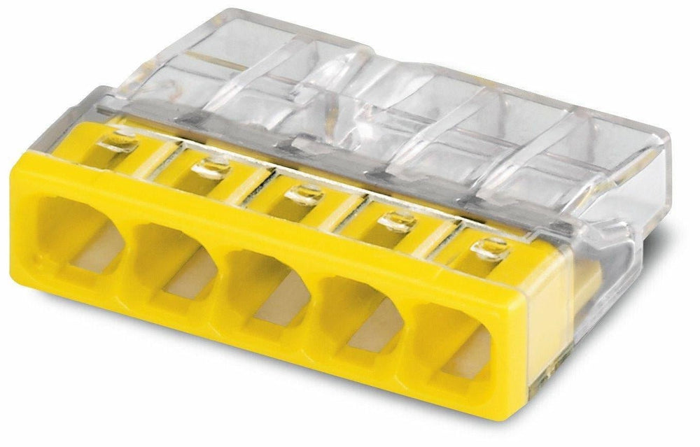 Verbindungsklemme 5-fach WAGO 2273-205 für 0,5-2,5 mm² Drähte, IP20, CE & RoHS zertifiziert, 100 Stück Verpackung