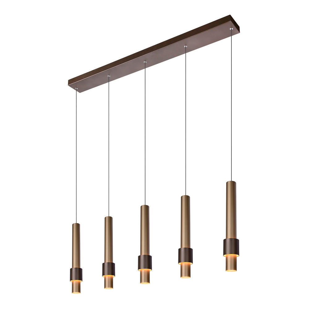Lucide MARGARY LED Pendelleuchte, dimmbar 5x4.2W 2700K 230V, Aluminium Kaffeefinish, modern höhenverstellbar