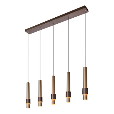 Lucide MARGARY LED Pendelleuchte, dimmbar 5x4.2W 2700K 230V, Aluminium Kaffeefinish, modern höhenverstellbar