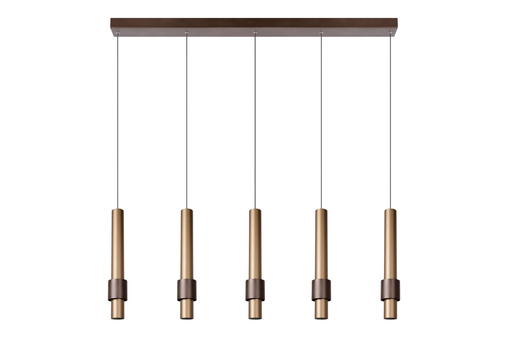 Lucide MARGARY LED Pendelleuchte, dimmbar 5x4.2W 2700K 230V, Aluminium Kaffeefinish, modern höhenverstellbar