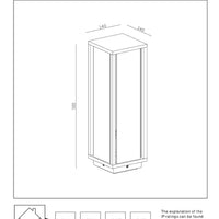 Lucide Laurens outdoor sokkellamp, E27 fitting, IP54 waterproof, Black metal housing with glass diffuser