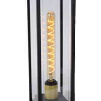 Lucide Laurens outdoor sokkellamp, E27 fitting, IP54 waterproof, Black metal housing with glass diffuser
