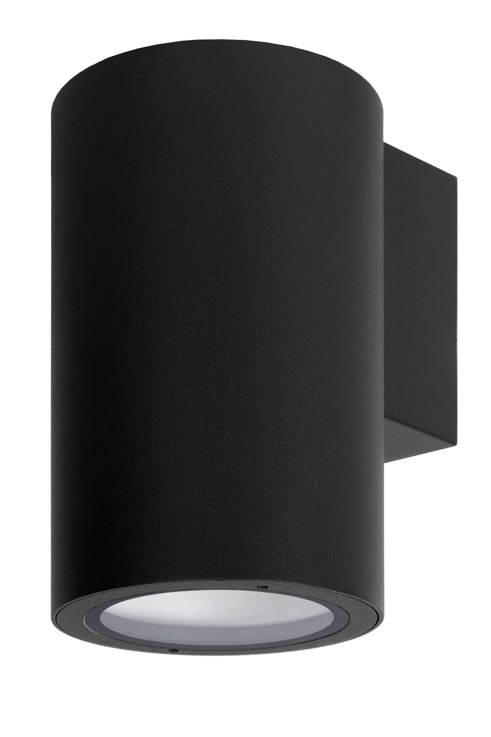 Lucide VOLANTIS outdoor wall light, E27 fitting, IP54 weatherproof, Black aluminum modern cylinder design