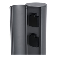 Lucide outdoor power socket pillar IP44, Type F grounded outlets, aluminium anthracite finish, 40cm height