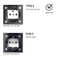 Lucide outdoor power socket pillar IP44, Type F grounded outlets, aluminium anthracite finish, 40cm height
