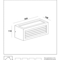 Lucide DIMO wall light Anthracite, indoor outdoor, E27 socket, IP54, rectangular aluminum housing