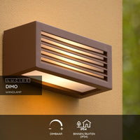 Lucide DIMO outdoor wall light Anthracite, E27 socket, IP54, aluminum housing, 220-240V, modern box design