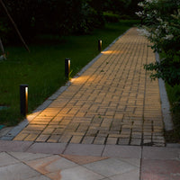 Lucide COMBO LED garden pedestal light, 9W 3000K, IP54 Black aluminum, 250mm modern outdoor bollard