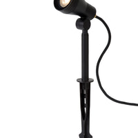 Lucide SPIKE LED garden spotlight, 1x5W GU10 3000K, dimmable, IP54 Black aluminum outdoor light