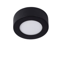 Lucide BRICE LED bathroom ceiling light, round 8W dimmable 3000K IP44 Matt Black Ø117mm