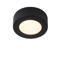 Lucide BRICE LED bathroom ceiling light, round 8W dimmable 3000K IP44 Matt Black Ø117mm